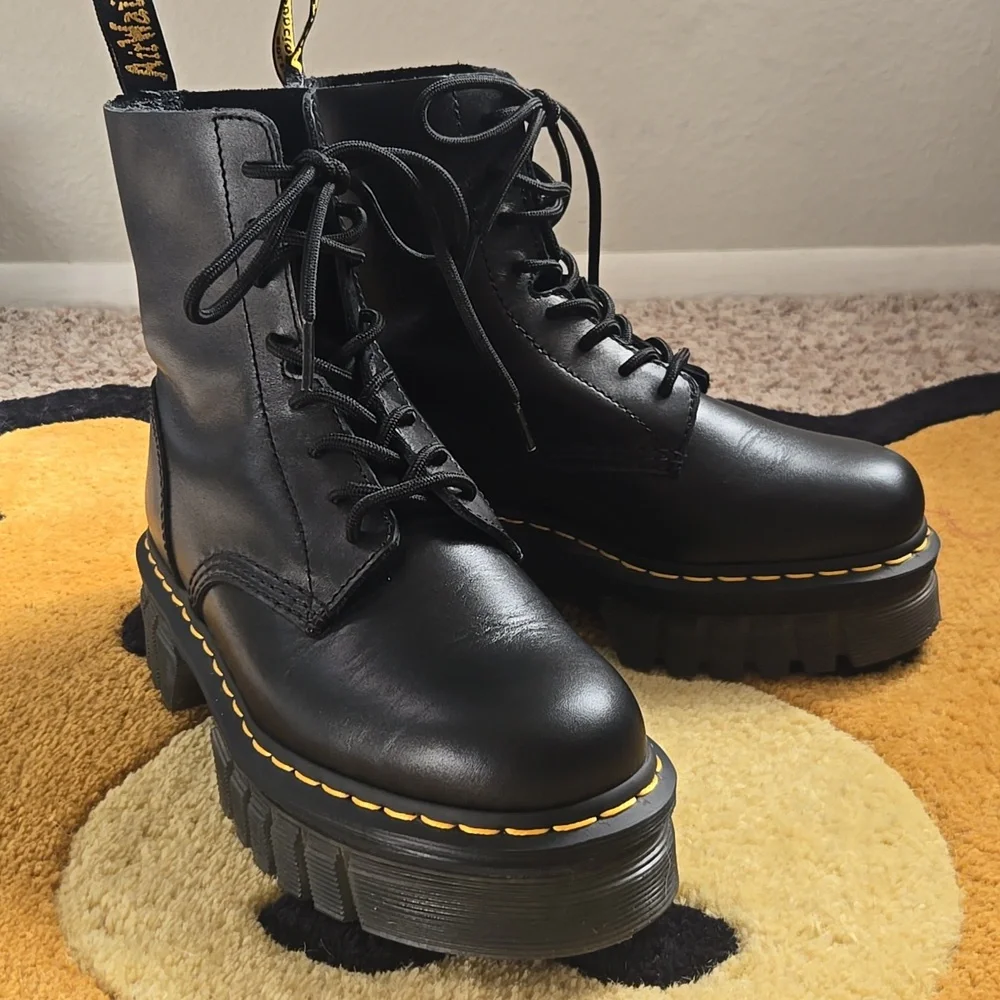 Dr. Martens Black Audrick 8-Eye Boots - Picture 1 of 6